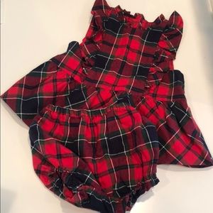 NWT Janie & Jack girls plaid 2 piece set 18-24 mo